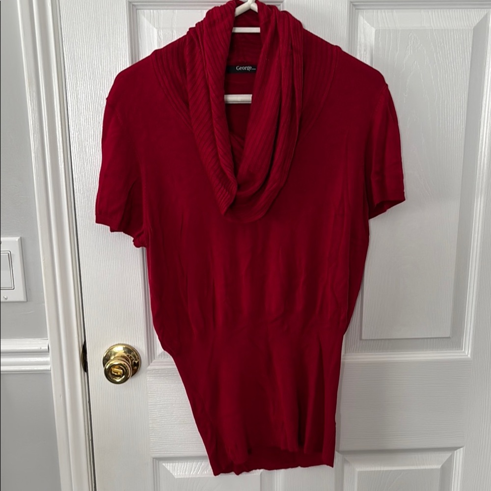 George Red Cowl Neck Sweater with Elegant Style
